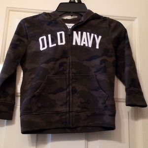 Camouflage old nave zip up hoodie